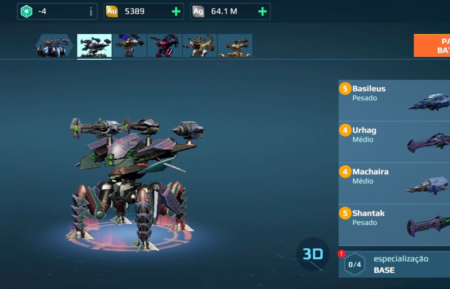 Conta war robots inicial