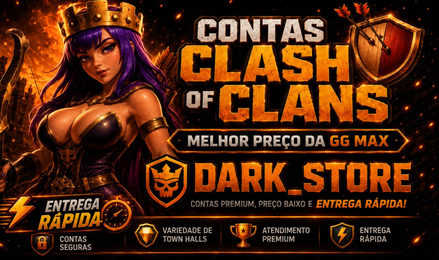 CONTAS CLASH OF CLANS 50% OFF | CV14 AO CV18 | OFERTA IMPERDÍVEL