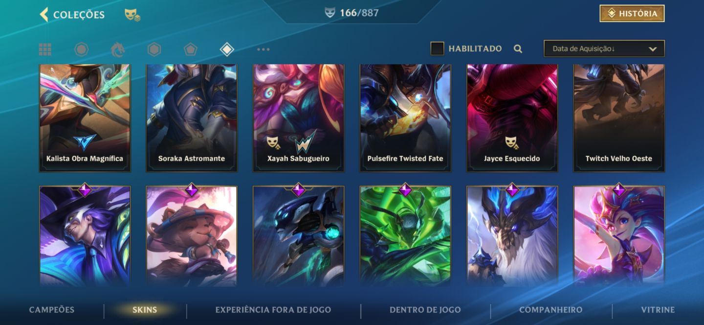 CONTA WR LEVEL 220 COM 166 SKIN ALL CHAMPS