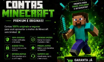 CONTA DE MINICRAFT ORIGINAL E BEDROCK E JAVA