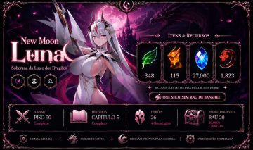 Epic Seven Conta Early Game - ML Luna, ML Ludwig + Livros de ML + PvE avançado