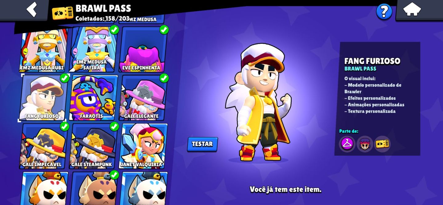 CONTA BRAWL STARS COMPLETA | 300 SKINS | TODOS OS BRAWLERS 76K TROFEUS
