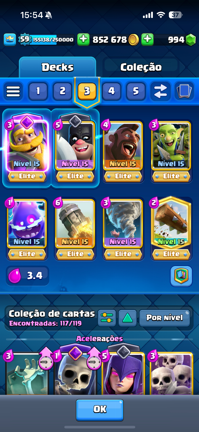 Conta Clash Royale conta com o máximo de troféus possível (9000)