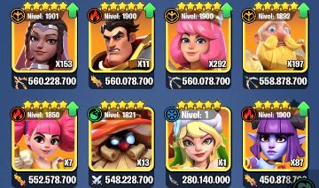 CONTA ELITE] HERO WARS - LVL 1996 - 2.3 TRI DE DANO - FULL SSR