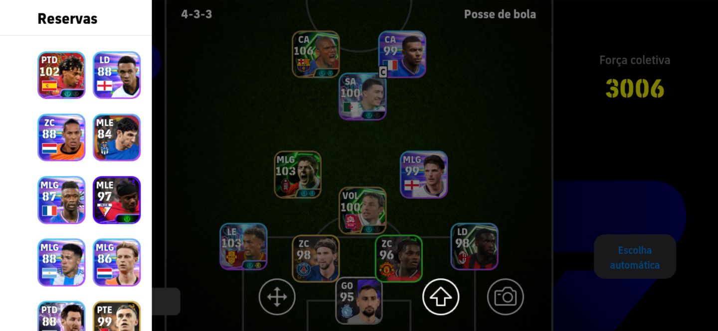 Conta Efootball Samuel etoo 107 gerrard 104 Wesley 105