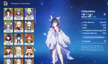 AR58 | Columbina Nv.90 + Mavuika ,Yelan , Raiden, Kazuha, Ayaka | Armas 5