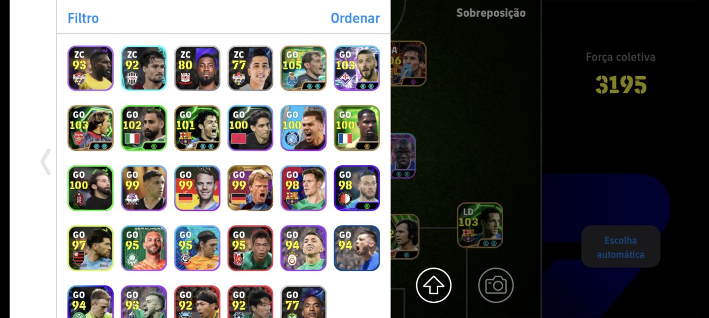 Conta Efootball Muito Rara | 2 Messi 106, Lamine Yamal 103, Viera 104, Totti 106