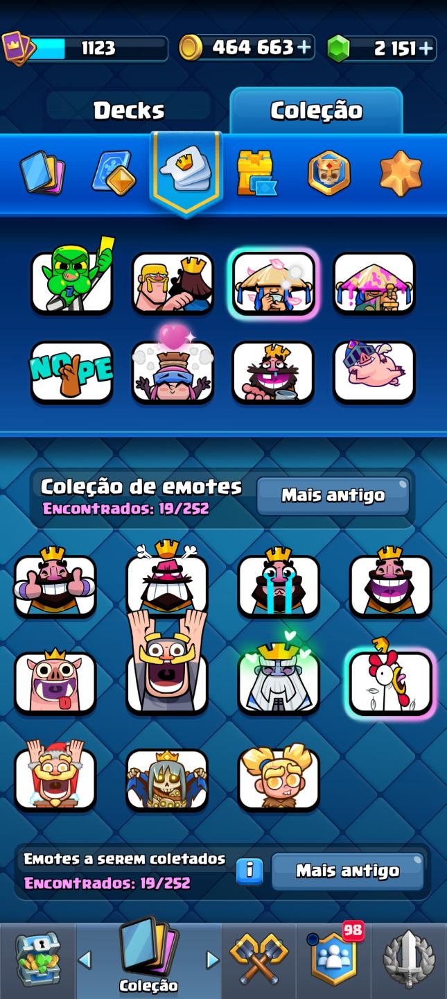 Conta de clash royale com diversas evoluções