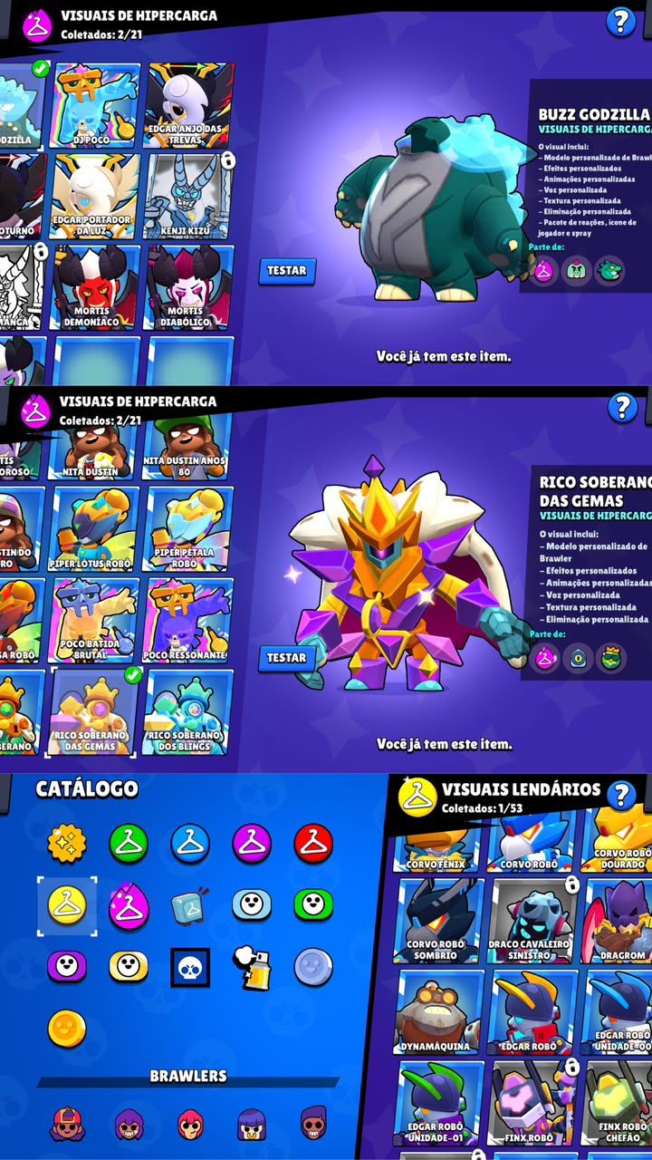 CONTA DE BRAWL STARS 21K | 70 BRAWLERS 6 LENDARIOS