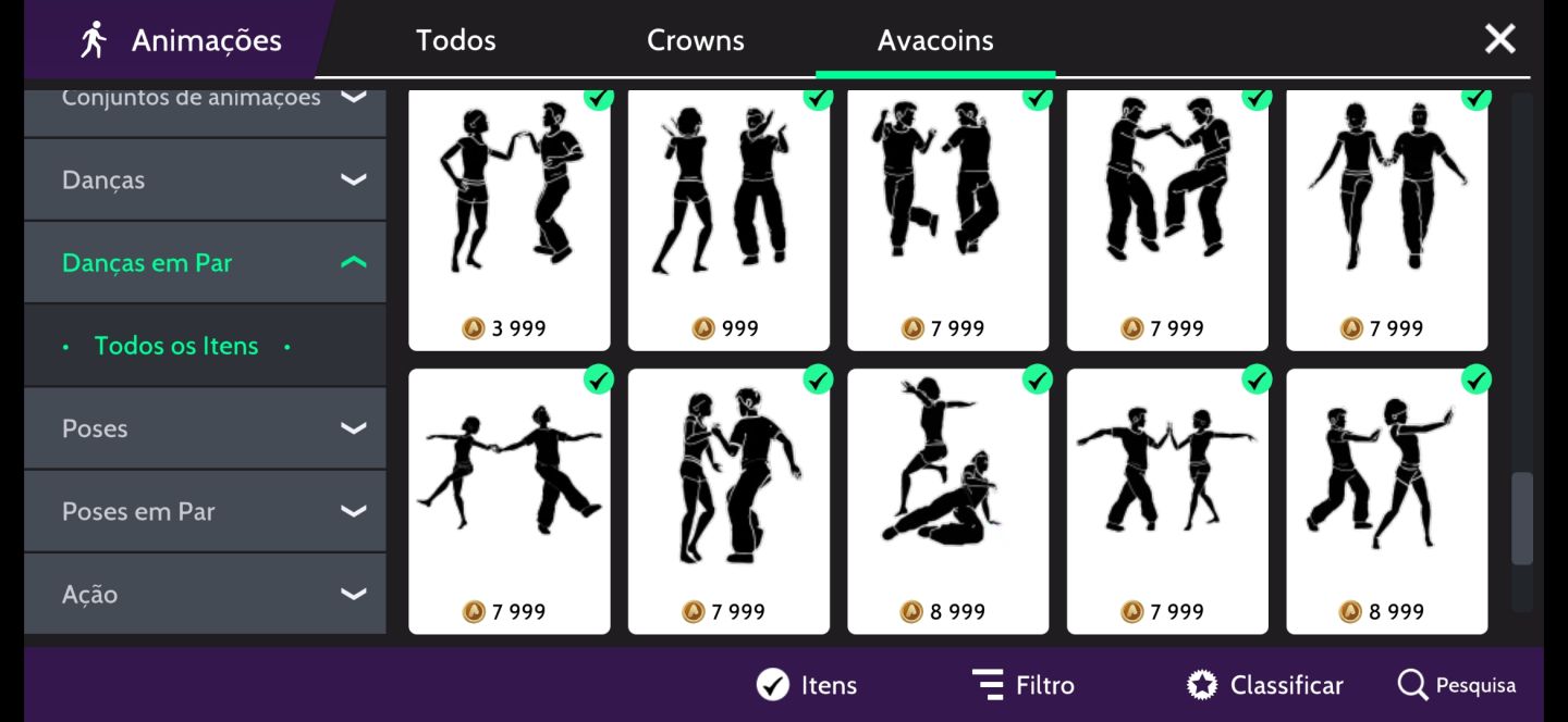 Conta de avakin life nivel alto com 1 milhão de avacoins e 299 mil diamantes