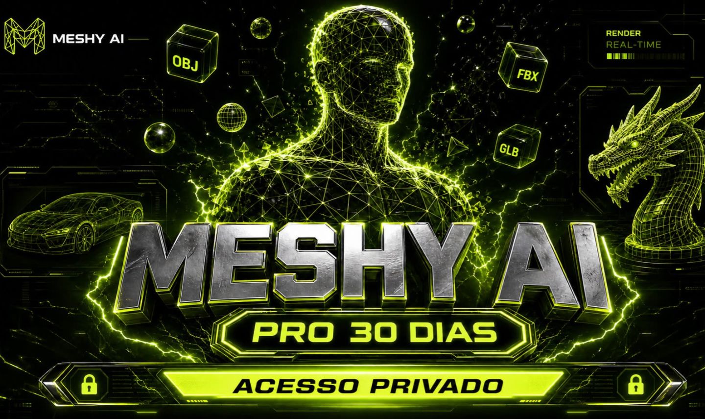 MESHY AI PRO | [PRIVADO] | MELHOR IA PARA GERAÇÃO 3D | CRÉDITOS GARANTIDOS