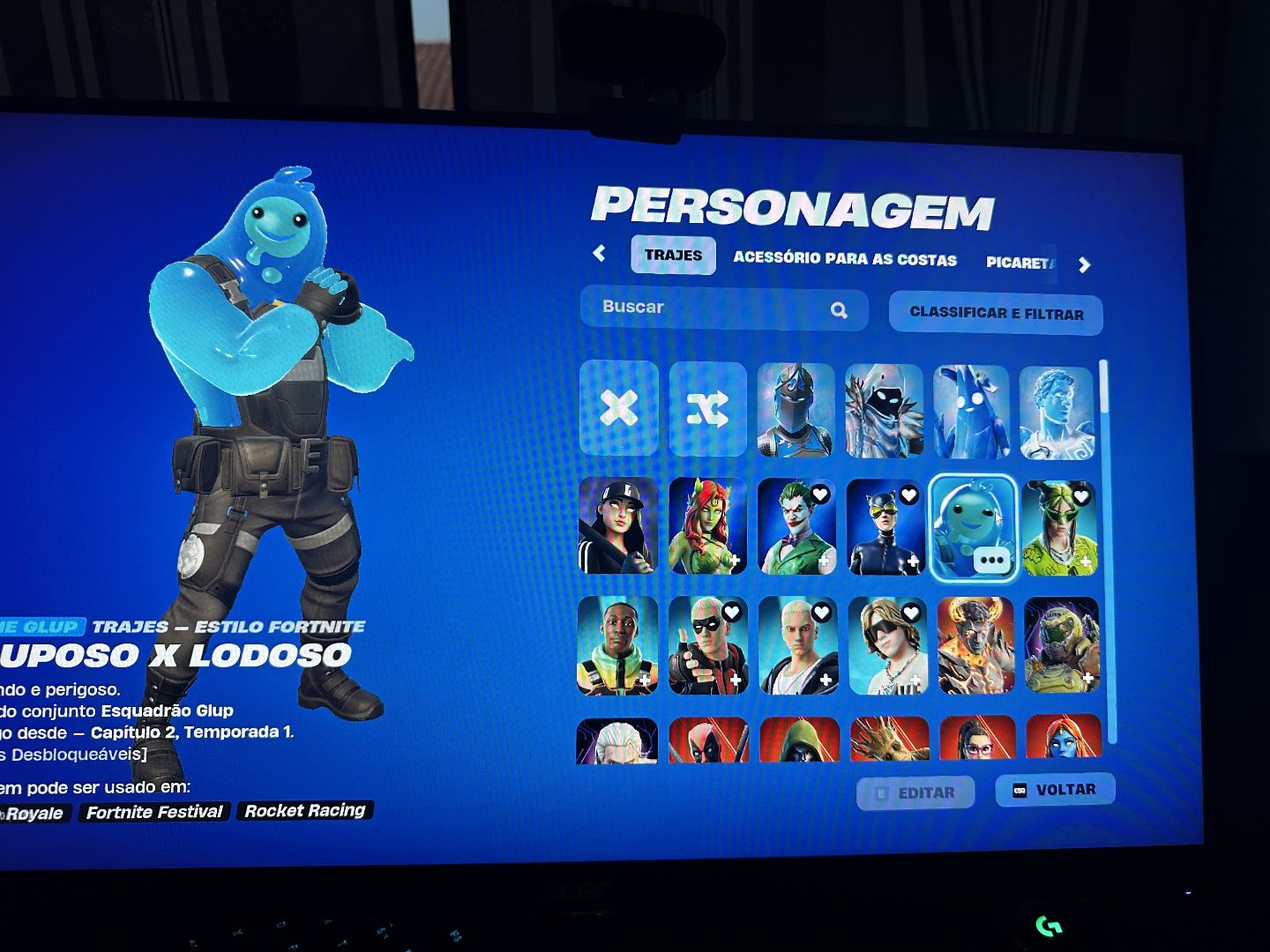Conta Fortnite!!+200 skins/picareta rara/danca rara/ikonik/glow