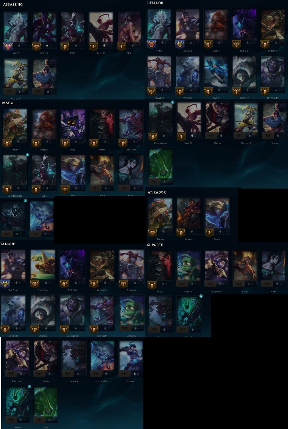 LoL BR Nv. 55 | 47 Skins | 2605 RP | Prata I | 74 Ícones | 36 Emotes