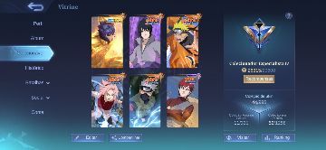 Com todas skin de naruto/tela de carregamento