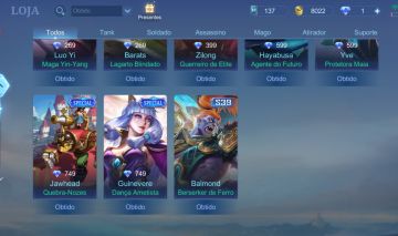 Conta Smurf Mobile Legends - Com bau de skin epica