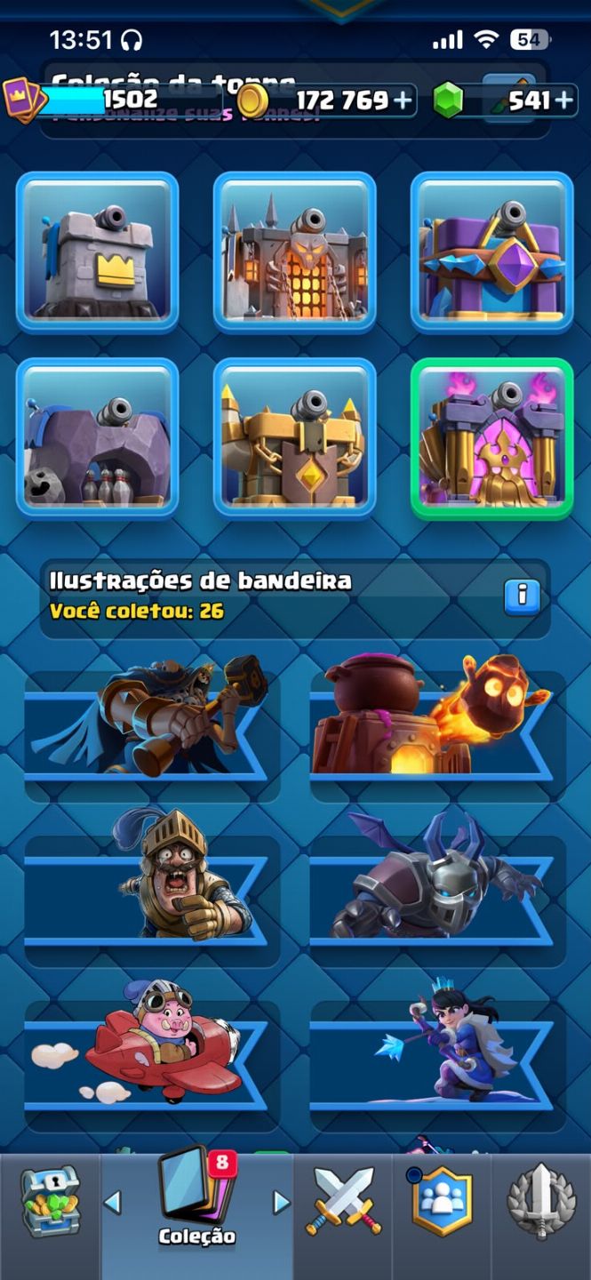 Conta de Clash royale com muitas cartas upadas e EVOS