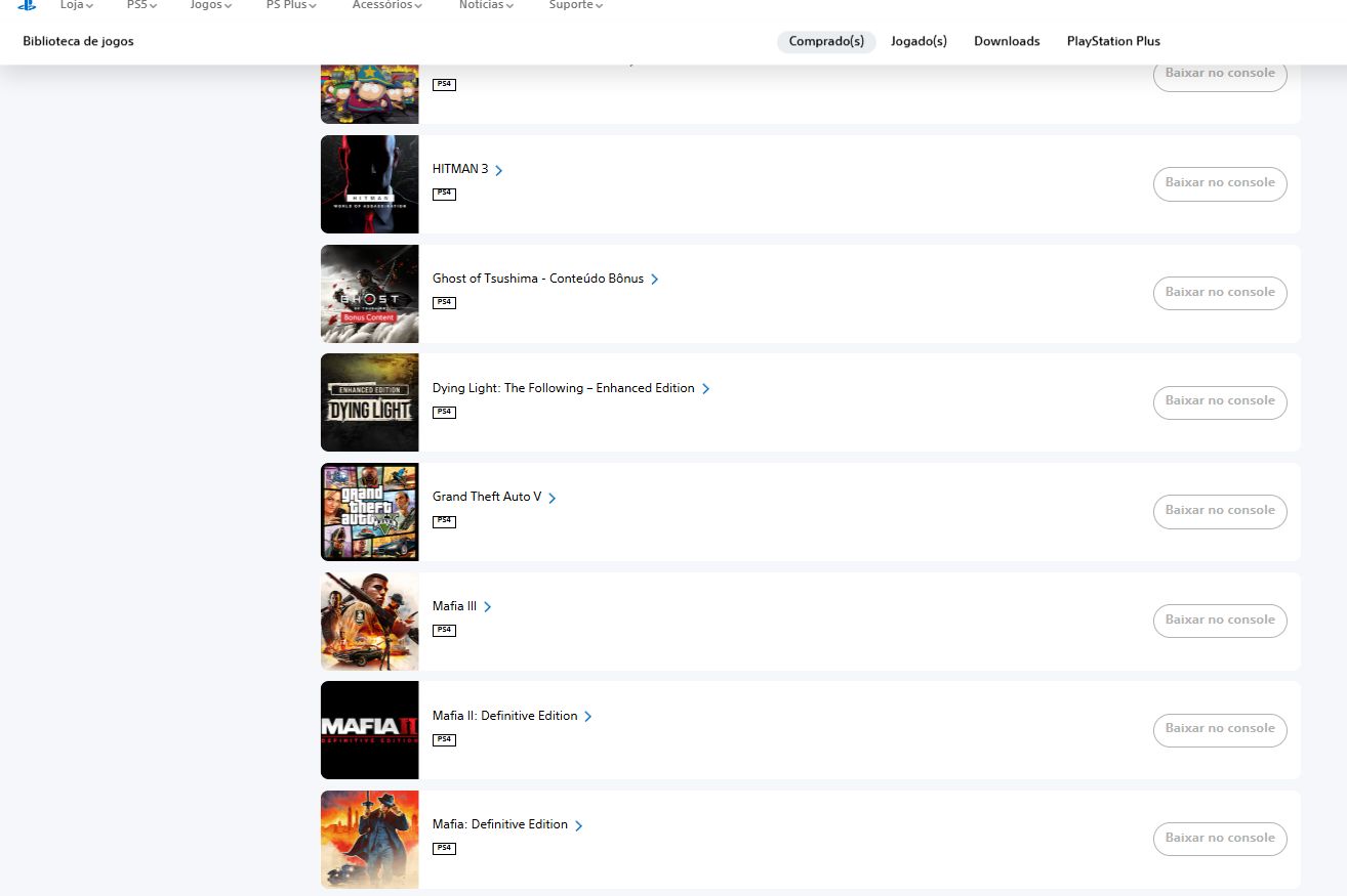 Conta PSN | GOW Ragnarök + RE4 Remake + Cyberpunk + RDR2 Ultimate + TLOU + GTA V