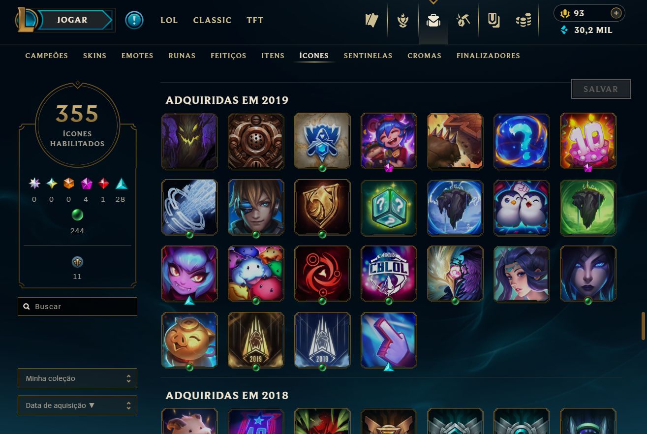 CONTA VETERANA 2015 [FA]: SETT CHIBI MÍTICO + 24 LENDÁRIAS + ZIGGS ODISSEIA
