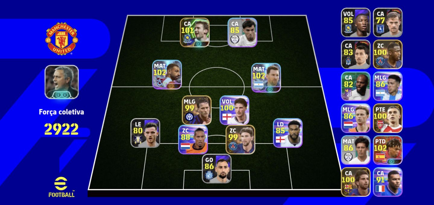 Conta eFootball Mobile Iniciantes | Messi 102 + Salah 102