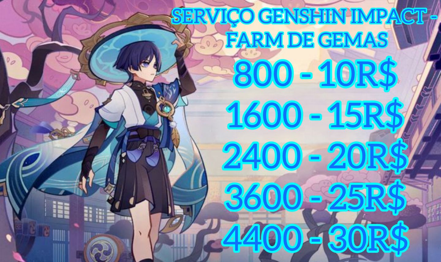 SERVIÇO GENSHIN IMPACT - FARM DE GEMAS