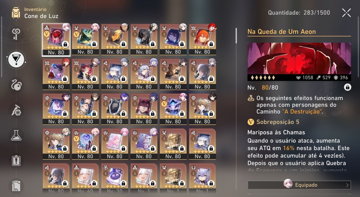Conta HSR LV MAX | Endgame | Full Eventos | 28 Personagens E 15 LC Limitados