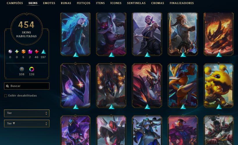 Conta do lol com 454 Skin