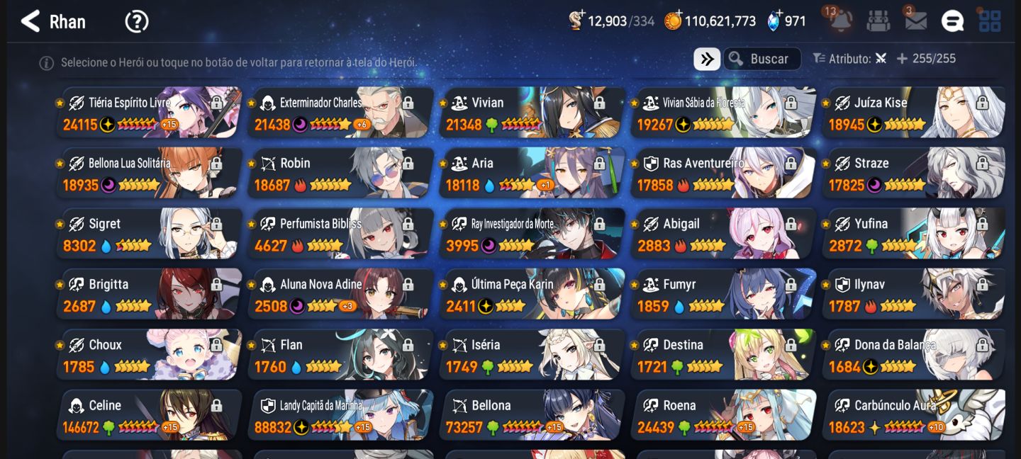 Conta de epic seven com muitos personagens e muitos MLs