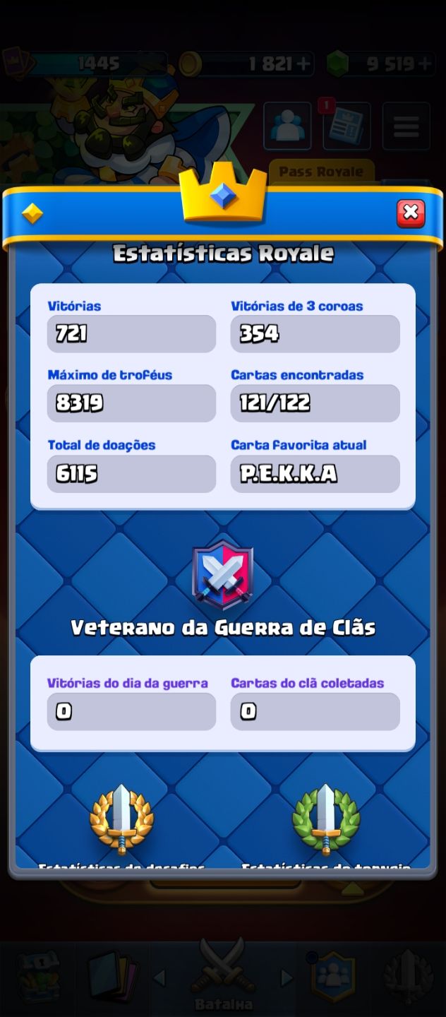 CONTA CLASH ROYALE NIVEL DE REI 14, +9MIL GEMAS E TROCA NICK GRÁTIS