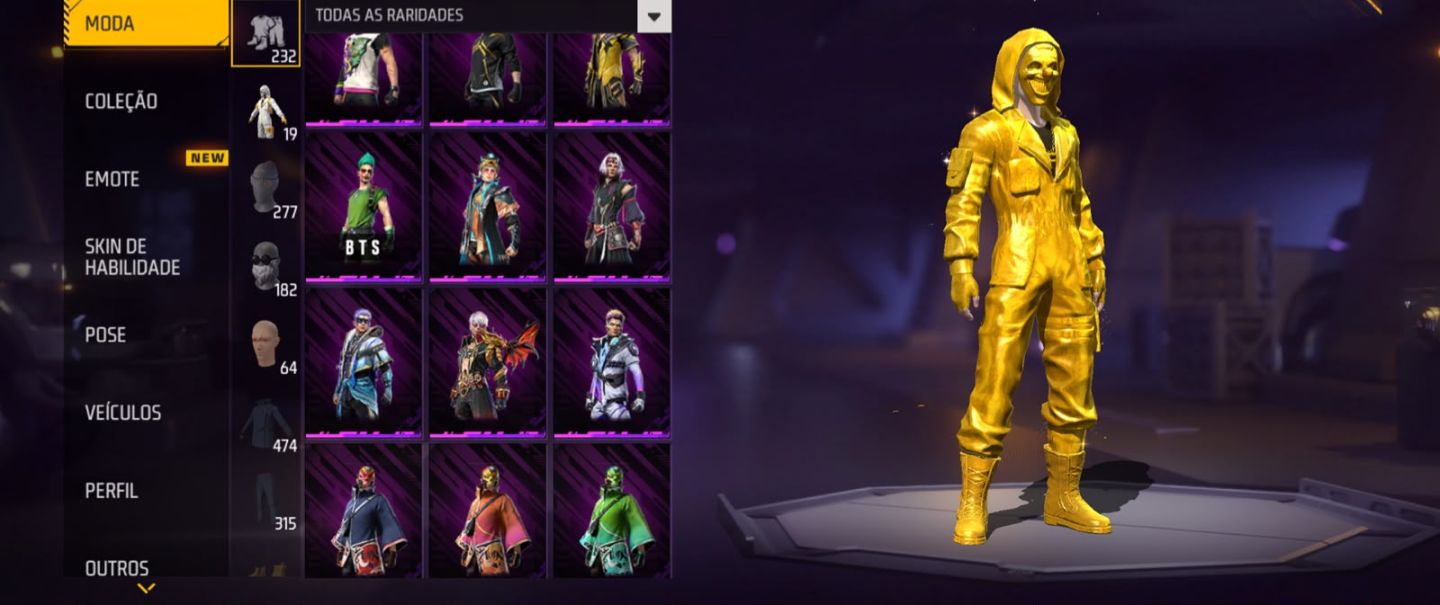 Conta de Free Fire com skins raras