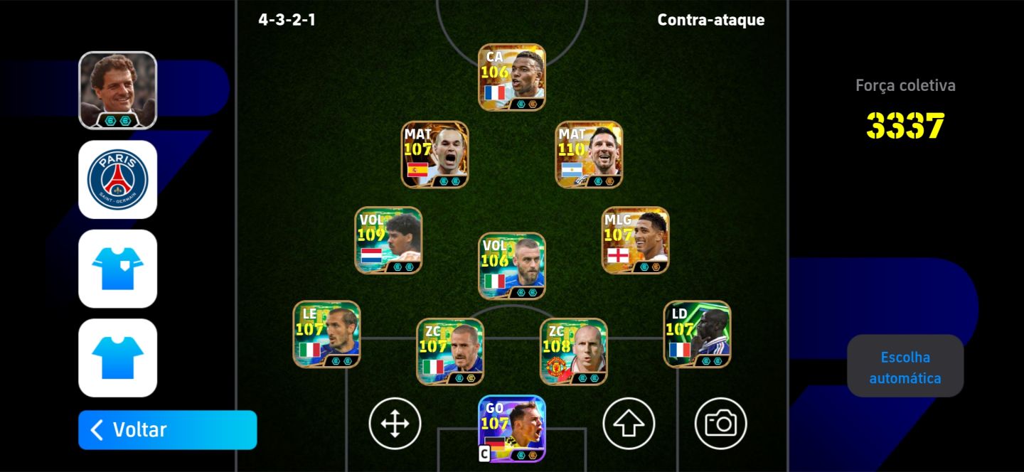 CONTA EFOOTBALL COM 3337 DE FORÇA MÁXIMA,SO PEGAR E SER FELIZ JOGANDO!!