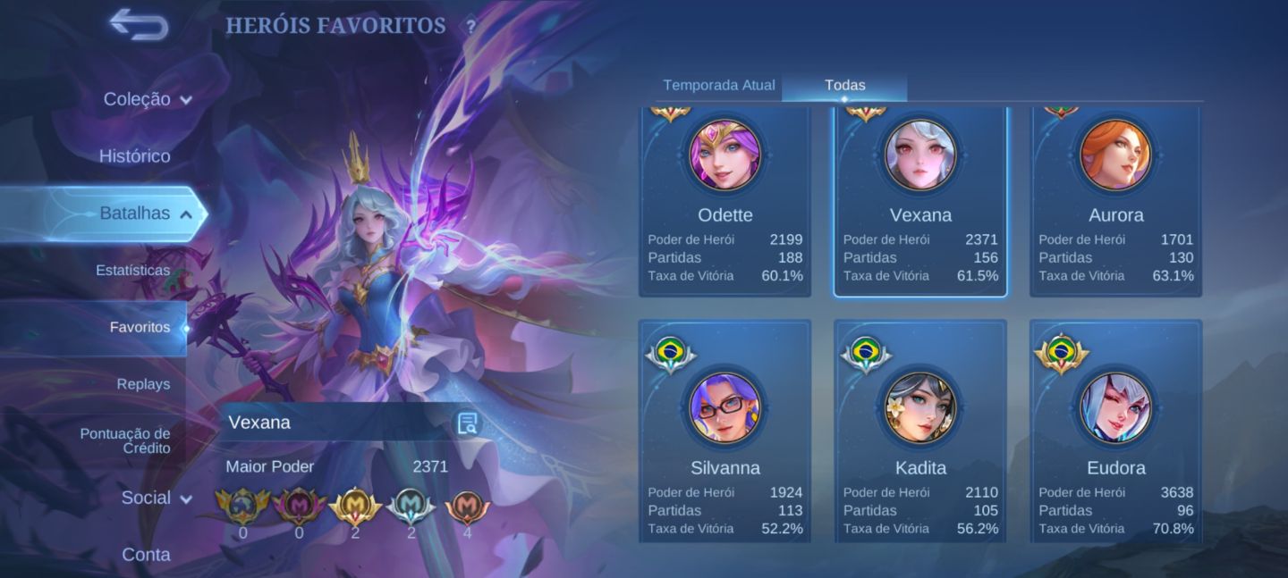 Emblemas max completos / skin vexana zenith / guinevere aspirants