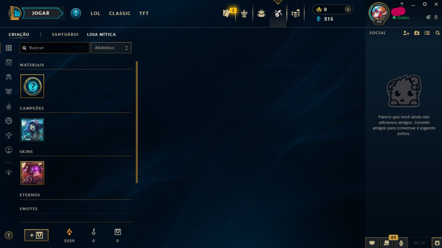 Conta de LOL lvl 45