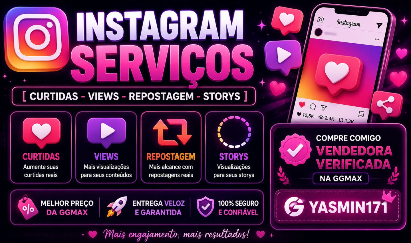 INSTAGRAM SERVIÇOS [CURTIDAS - VIEWS - REPOSTAGEM - STORYS]