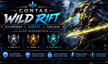 CONTAS SMURF WILD RIFT | ELOS + SKINS + BAÚS | PRATA AO PLATINA | FULL ACESSO