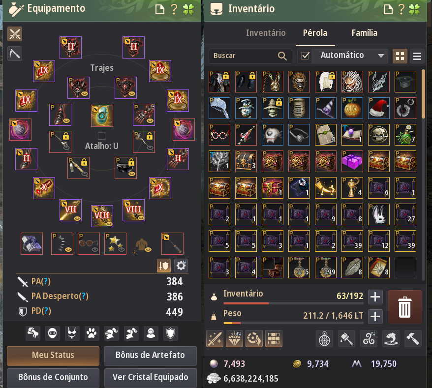 Conta Black Desert SA 893 GS 2 arma deca Vell Brilhante