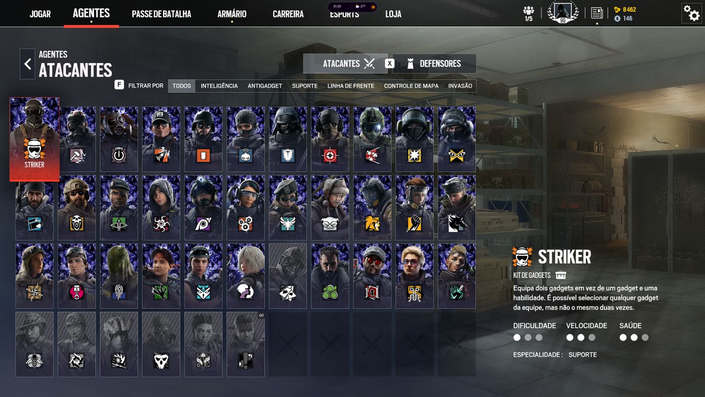 Conta rainbow six com skins universais , adicionais universais, agentes,level 99