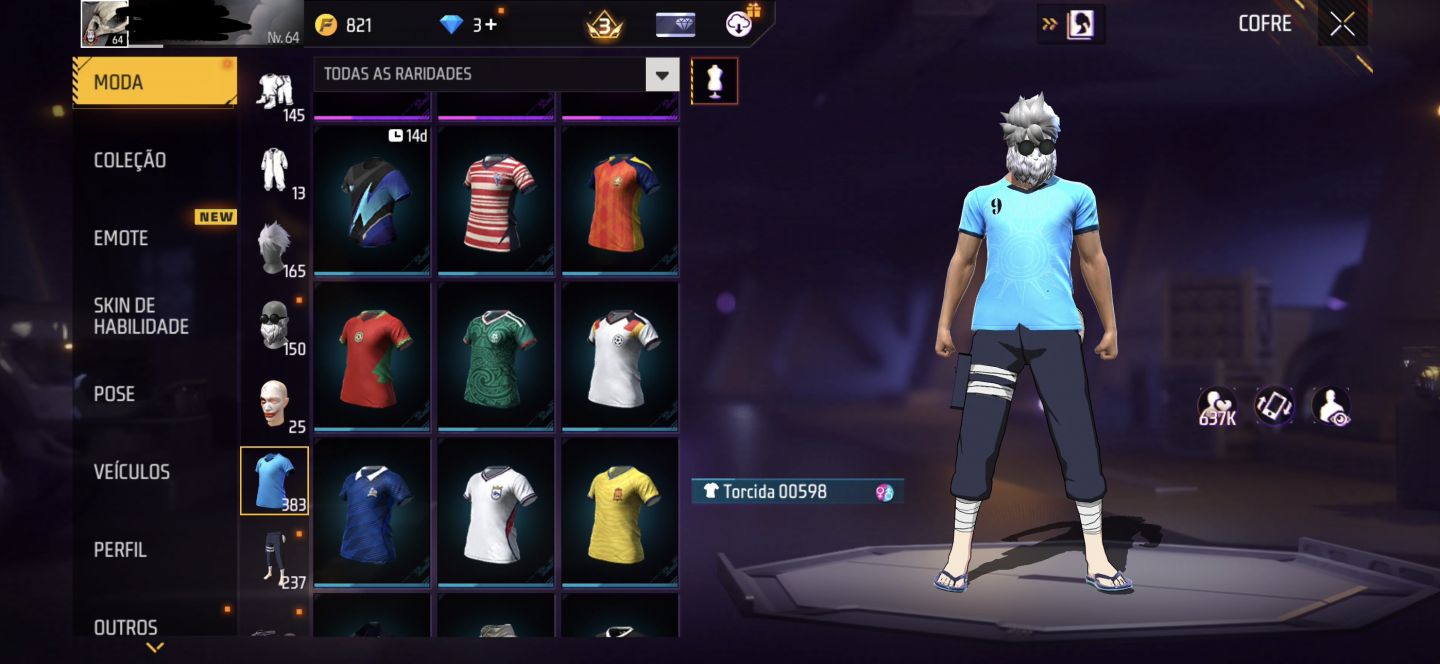 Conta de Free Fire nível 64 rara