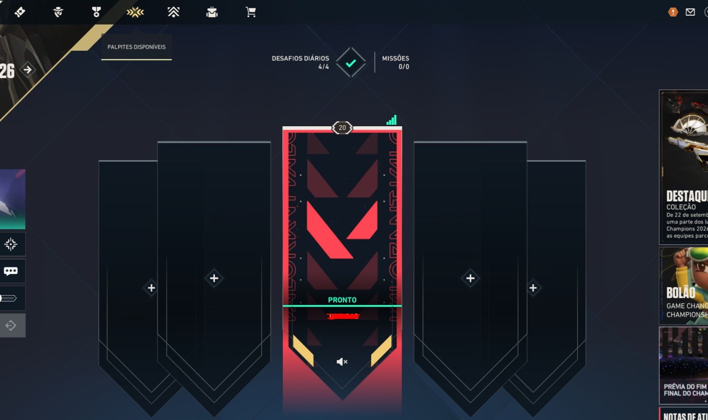 Conta Valorant Nivel 20 Pronta para Competitivo
