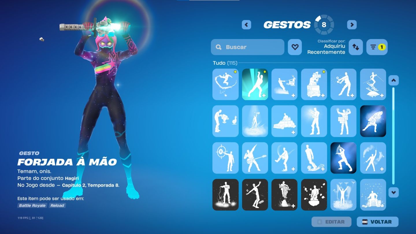 [VENDA] CONTA FORTNITE RARA + EPIC FULL COM JOGOS - 105 SKINS + GALÁXIA OG