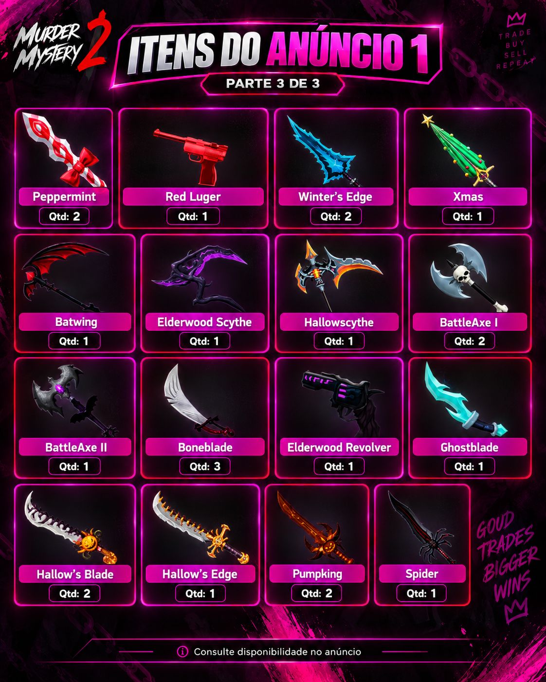 MM2 GODLYS | CHROMAS | FACAS E ARMAS | ENTREGA RÁPIDA