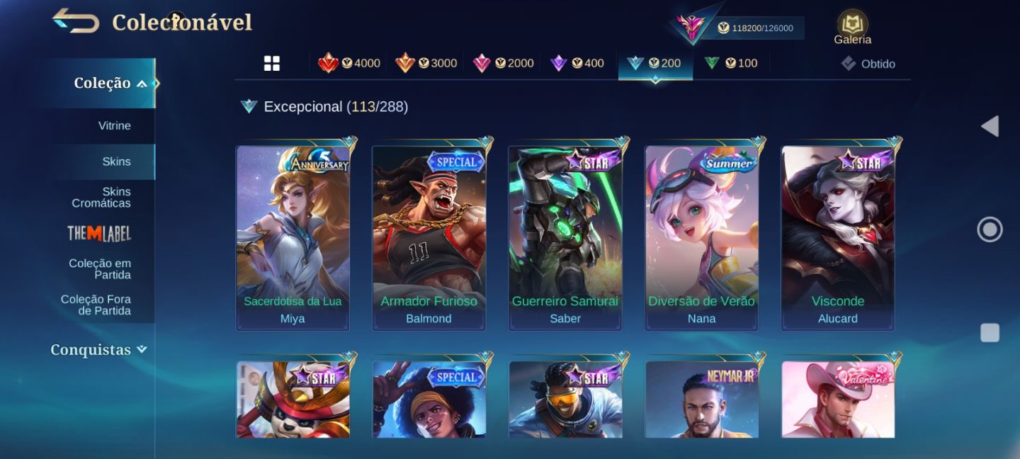 Conta mobile legends bang bang