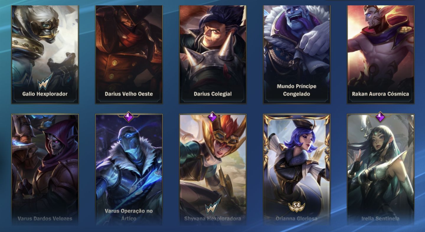 Conta wild rift com skins prestígio e lendárias.