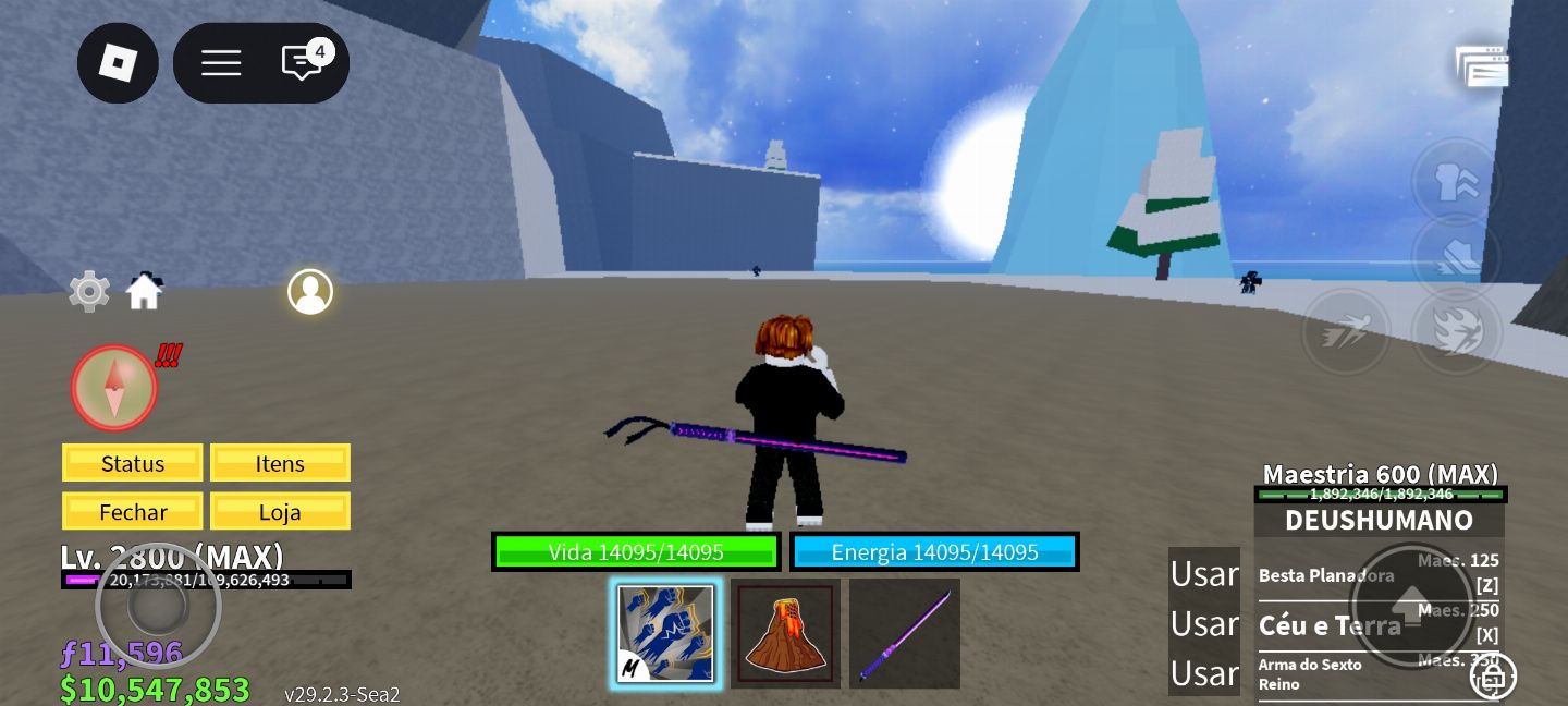 CONTA BLOX FRUITS LVL 2800 MAX | SEA 3 | BUILD DEUS HUMANO