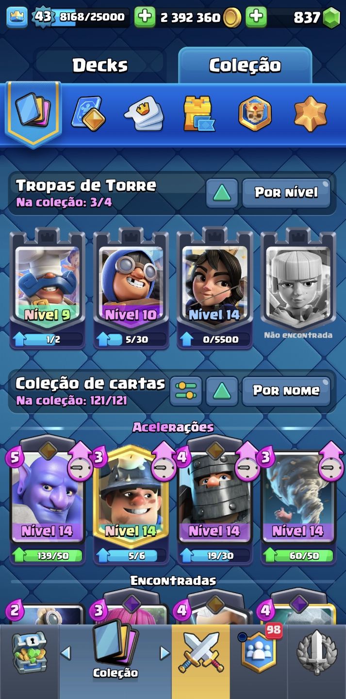 Conta Clash Royale 2019 / 8400 Troféus / Nível 43 / E muito mais!