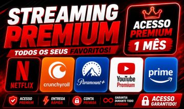 Combo de Assinaturas | Netflix | Prime Video | Crunchyroll | Youtube | Paramount