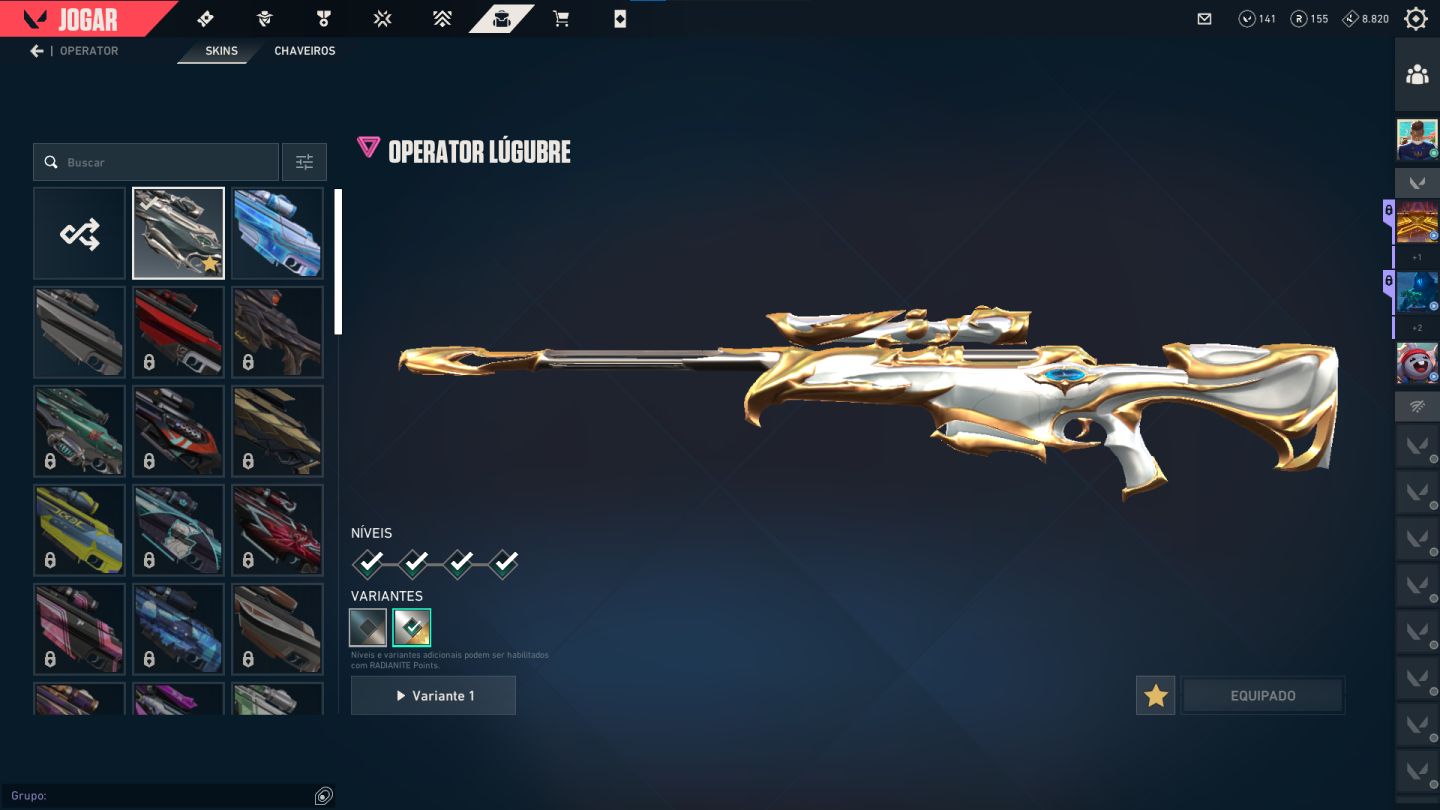 CONTA VALORANT MUITAS SKINS