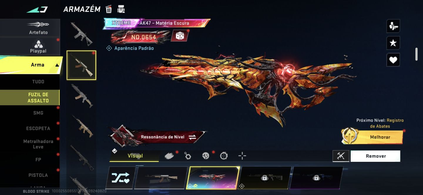 CONTA BLOOD STRIKE COM SKINS EXTREME N.654
