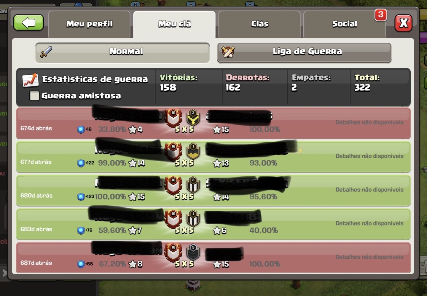 Clãs de clash of clans! Nivel 22, 15, 14, 13 e 10