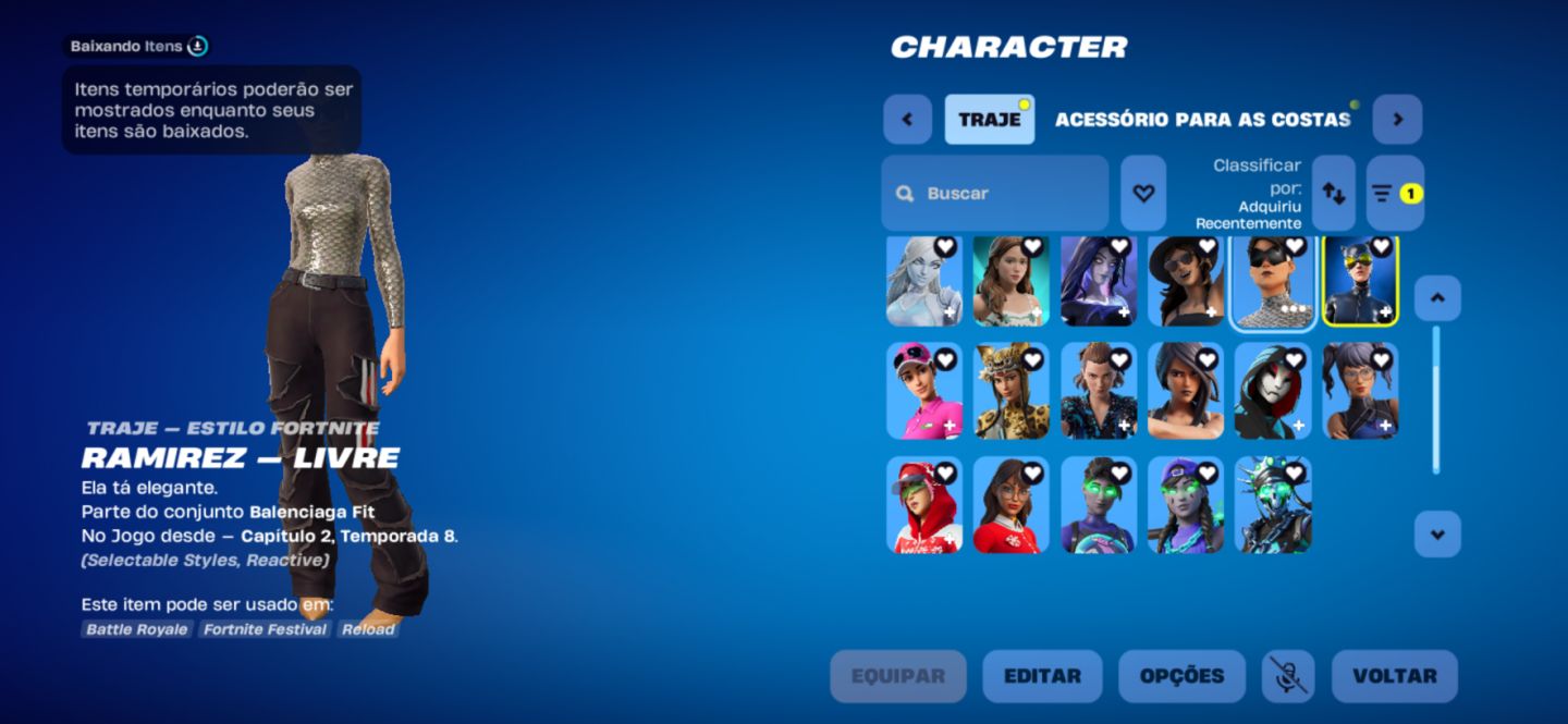 Conta fortnite com Mulher gato, Ramirez e mais algumas skins tryhard