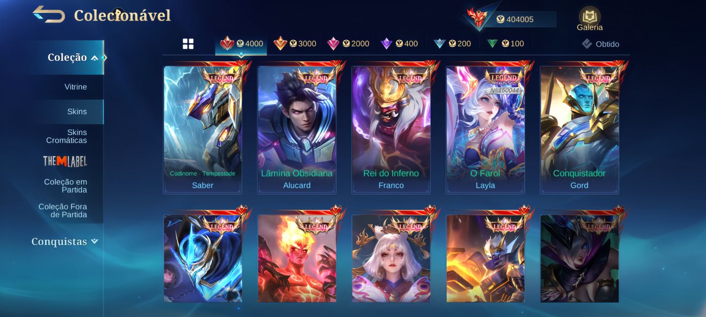 Conta - Mobile Legends